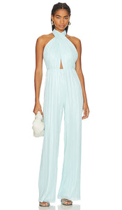 Amanda Uprichard Rivera Jumpsuit in Baby Blue - Combinaison Amanda Uprichard Rivera en bleu bébé - Amanda Uprichard Rivera 淡蓝色连身裤 - Amanda Uprichard Rivera Jumpsuit in Babyblau - Amanda Uprichard Rivera 점프수트 - Tuta Amanda Uprichard Rivera in celeste