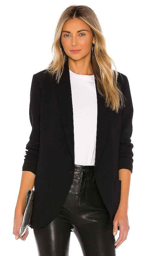 Amanda Uprichard Shawl Collar Blazer in Black