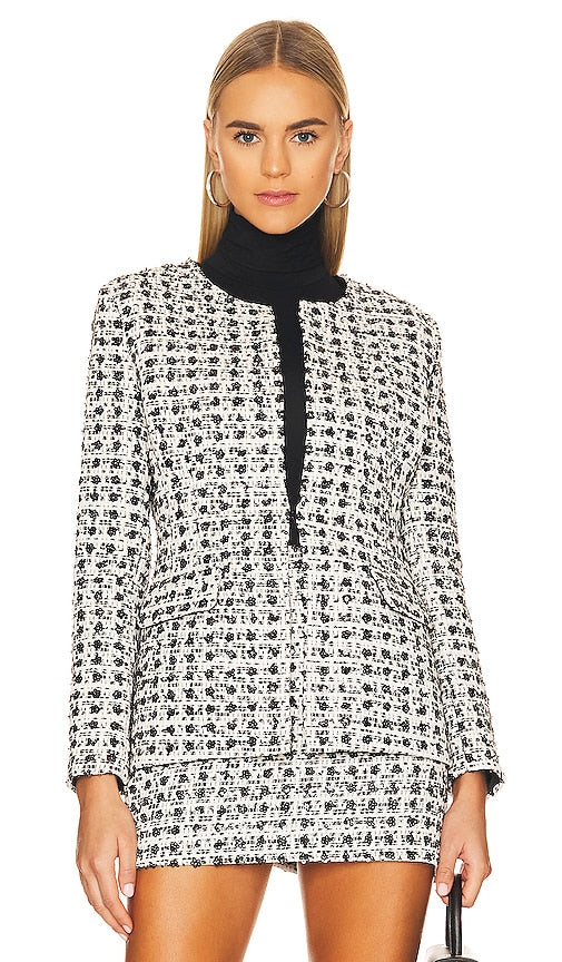 Amanda Uprichard X REVOLVE Kenny Blazer in Black & White - Amanda Uprichard X REVOLVE Blazer Kenny en Noir et Blanc - Amanda Uprichard X REVOLVE Kenny 黑白西装外套 - Amanda Uprichard X REVOLVE Kenny Blazer in Schwarz und Weiß - Amanda Uprichard X REVOLVE Kenny 블레이저 in Black & White - Blazer Amanda Uprichard X REVOLVE Kenny in bianco e nero