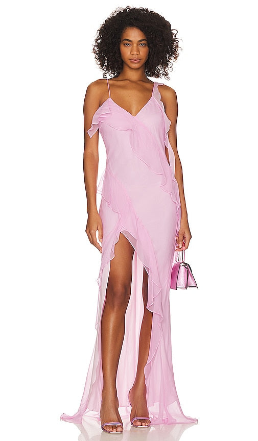 Amanda Uprichard X Revolve Cassilda Gown in Pink - Robe Amanda Uprichard X Revolve Cassilda en rose - Amanda Uprichard X Revolve Cassilda 粉色礼服 - Amanda Uprichard X Revolve Cassilda Kleid in Rosa - Amanda Uprichard X Revolve Cassilda 가운 핑크 색상 - Abito Amanda Uprichard X Revolve Cassilda in rosa