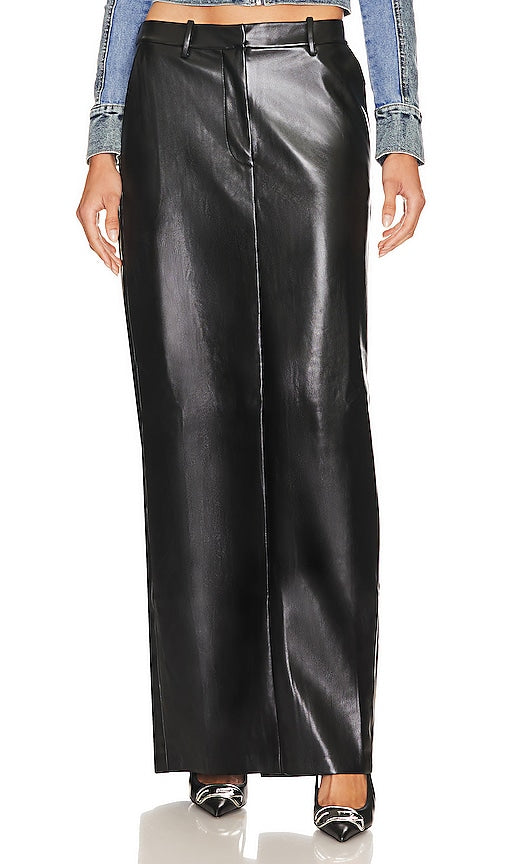Amanda Uprichard X Revolve Dossi Faux Leather Maxi Skirt in Black - Amanda Uprichard X Revolve Dossi Jupe longue en simili cuir noir - Amanda Uprichard X Revolve Dossi 黑色人造皮革超长裙 - Amanda Uprichard X Revolve Dossi Maxirock aus Kunstleder in Schwarz - Amanda Uprichard X Revolve Dossi 인조 가죽 맥시 스커트 - Gonna maxi in ecopelle Amanda Uprichard X Revolve Dossi in nero