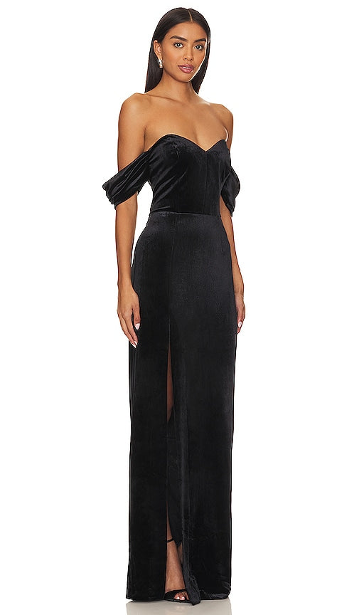 Amanda Uprichard X Revolve Falcon Gown in Black