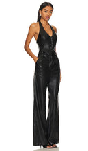 Amanda Uprichard X Revolve Isadore Faux Leather Jumpsuit in Black