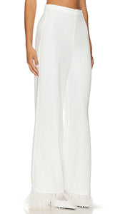 Amanda Uprichard X Revolve Spenser Feather Pant in Ivory