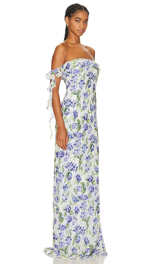Amanda Uprichard x REVOLVE Marmont Gown in Blue