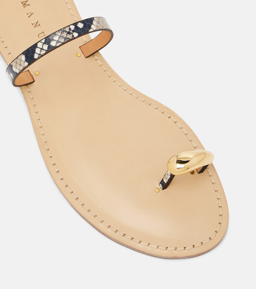 Amanu Kibera snake-effect leather sandals
