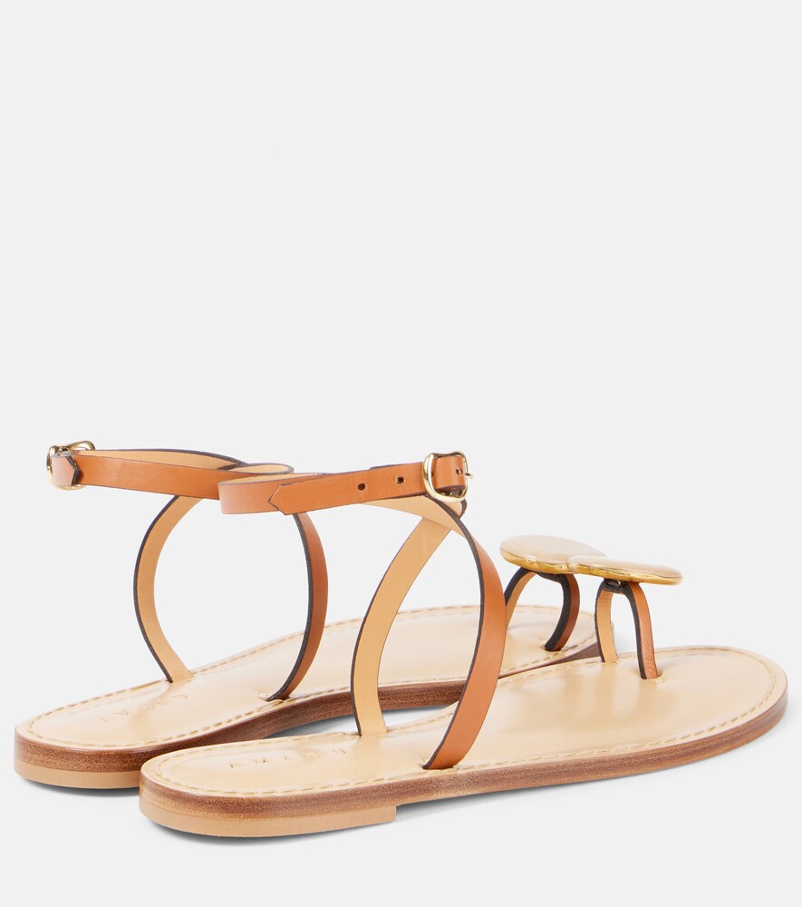 Amanu Kigali embellished leather sandals (Brown) - Flat Sandals