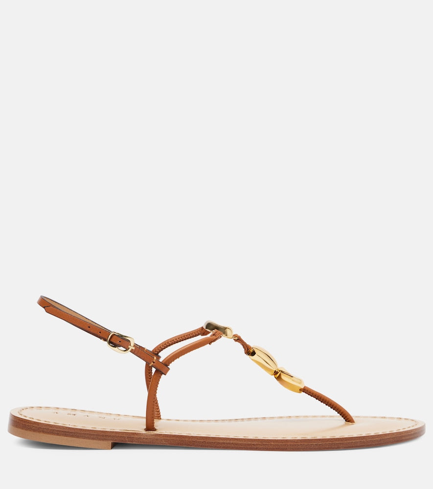 Amanu Nairobi leather sandals (Brown) - Flat Sandals