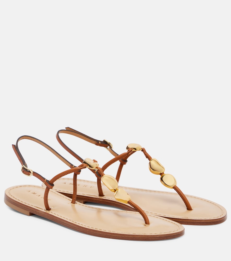 Amanu Nairobi leather sandals (Brown) - Flat Sandals