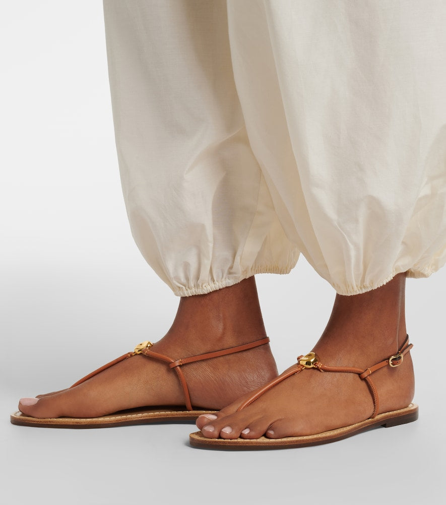 Amanu Naivasha leather thong sandals - Brown Flat Sandals