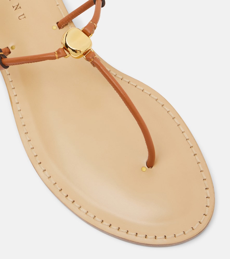 Amanu Naivasha leather thong sandals - Brown Flat Sandals