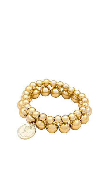 Amber Sceats Charm Duo Bracelet in Metallic Gold