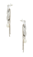 Amber Sceats Layered Earrings in Metallic Silver