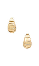 Amber Sceats Ribbed Teardrop Earring in Metallic Gold
