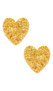 Amber Sceats Sparkle Heart Earring in Metallic Gold