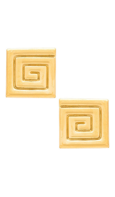 Amber Sceats Swirl Earrings in Metallic Gold