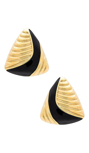 Amber Sceats Triangle Earrings in Metallic Gold