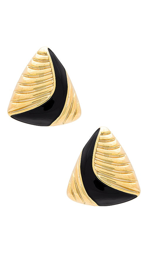 Amber Sceats Triangle Earrings in Metallic Gold