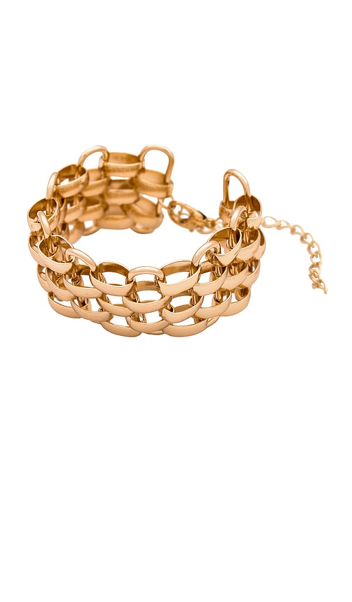 Amber Sceats Watch Chain Bracelet in Metallic Gold