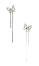 Amber Sceats x REVOLVE Butterfly Fly Drop Earrings in Metallic Silver