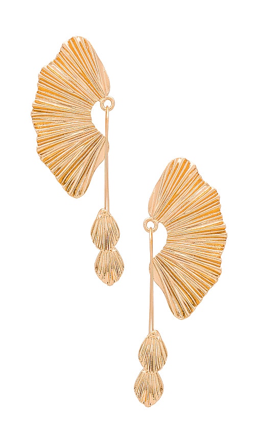 Amber Sceats x REVOLVE Fan Drop Earrings in Metallic Gold