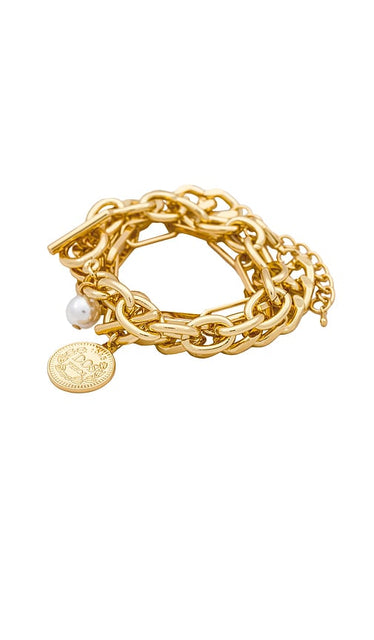Amber Sceats x REVOLVE Lola Bracelet Set in Metallic Gold