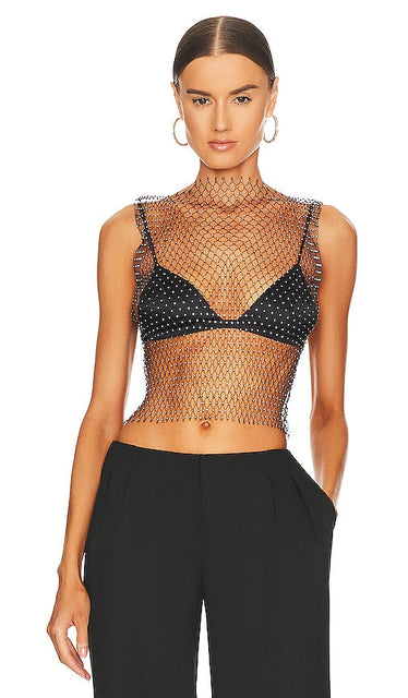 Amber Sceats x REVOLVE Studded Top in Metallic Silver