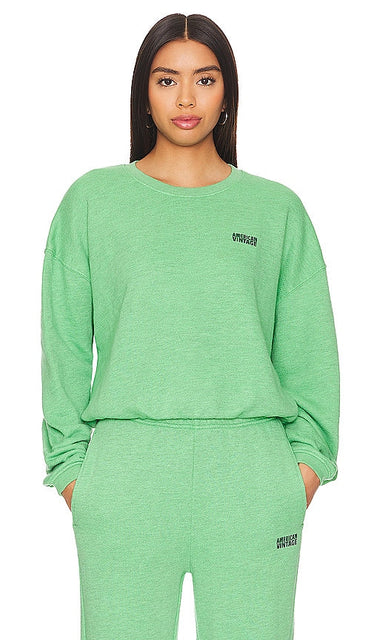 American Vintage Doven Crewneck Sweatshirt in Green - American Vintage - Doven - Sweat ras du cou - Vert - American Vintage Doven 绿色圆领运动衫 - American Vintage Doven Rundhals-Sweatshirt in Grün - American Vintage Doven 크루넥 스웻셔츠 색상 - Felpa girocollo American Vintage Doven in verde