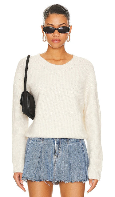 American Vintage East Sweater in Ivory - American Vintage - Pull East en ivoire - American Vintage East 象牙色毛衣 - American Vintage East Pullover in Elfenbein - 아메리칸 빈티지 이스트 스웨터 - Maglione orientale vintage americano in avorio