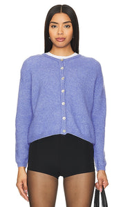 American Vintage Vitow Cardigan in Blue - American Vintage - Cardigan Vitow en bleu - 美国复古 Vitow 蓝色开衫 - American Vintage Vitow Cardigan in Blau - American Vintage Vitow 가디건 블루 색상 - Cardigan Vitow vintage americano in blu