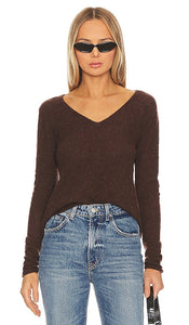 American Vintage Xinow Sweater in Chocolate - American Vintage - Pull Xinow en chocolat - American Vintage Xinow 巧克力色毛衣 - American Vintage Xinow Pullover in Schokolade - American Vintage Xinow 스웨터 초콜릿 색상 - Maglione Xinow vintage americano in cioccolato