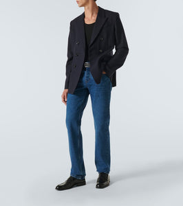 Ami Paris Double-breasted virgin wool blazer