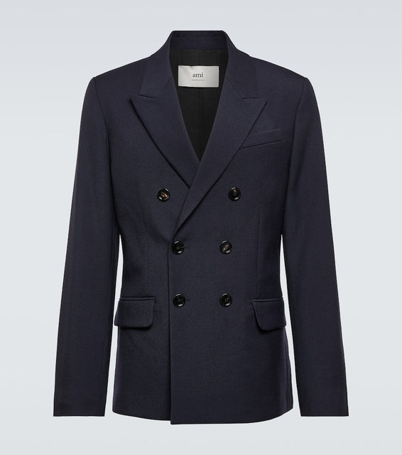 Ami Paris Double-breasted virgin wool blazer