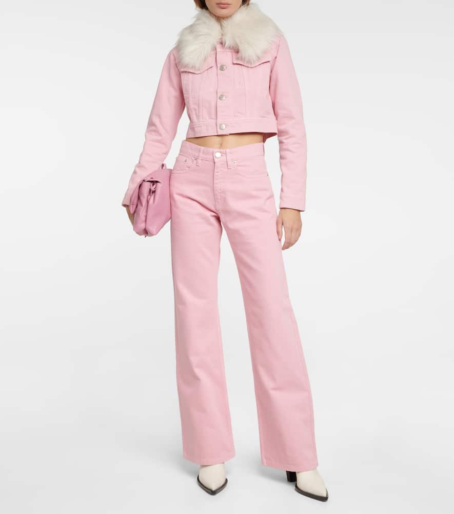 Ami Paris Faux fur-trimmed denim jacket