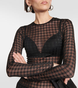 Ami Paris Gingham lace midi dress