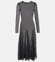 Ami Paris Gingham lace midi dress