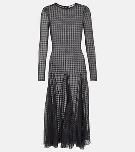Ami Paris Gingham lace midi dress