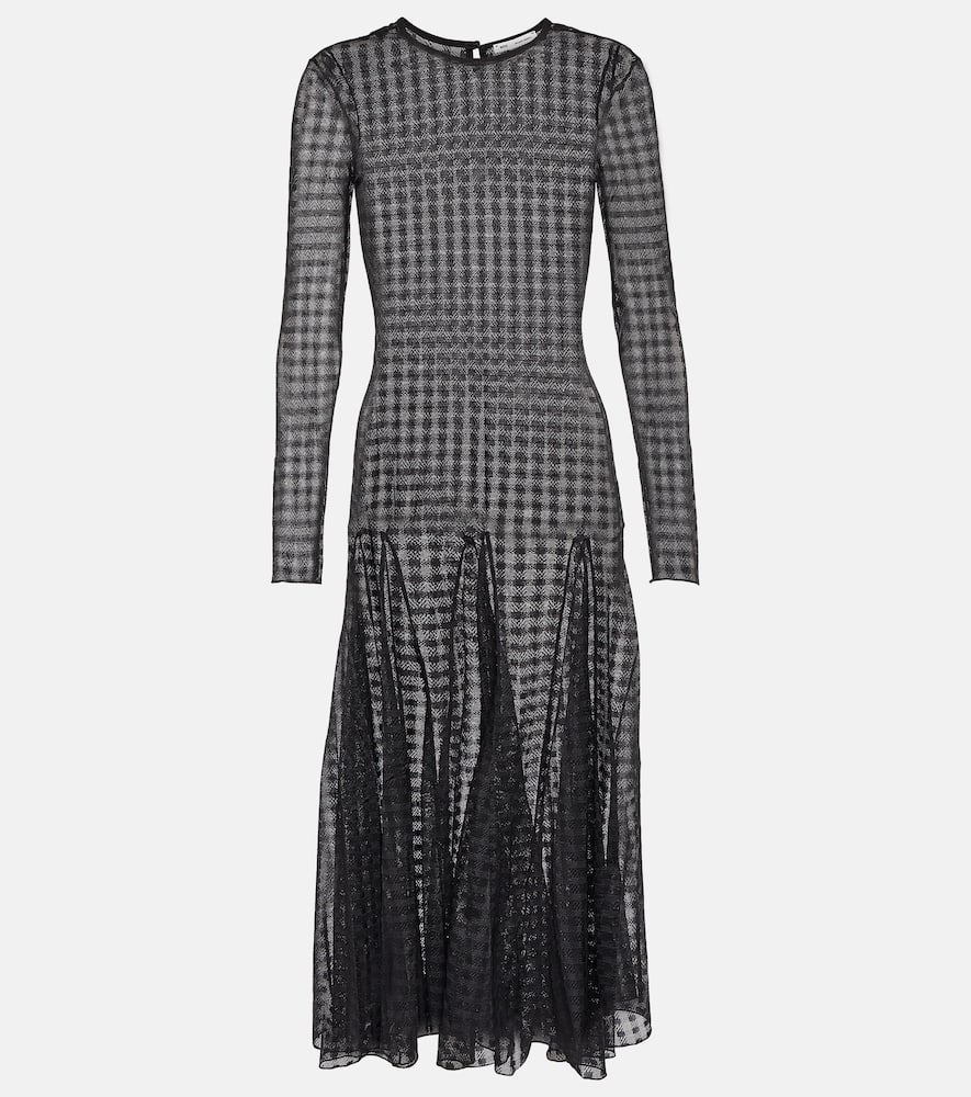 Ami Paris Gingham lace midi dress