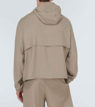 Ami Paris Hooded half-zip twill jacket