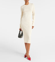Ami Paris Knitted cotton and wool midi dress