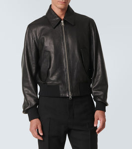 Ami Paris Leather bomber jacket