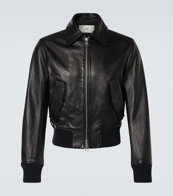 Ami Paris Leather bomber jacket