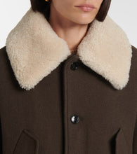 Ami Paris Shearling-trimmed virgin wool jacket