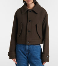 Ami Paris Shearling-trimmed virgin wool jacket