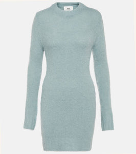 Ami Paris Turtleneck wool-blend minidress