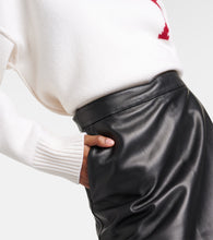 Ami Paris Wrap leather midi skirt