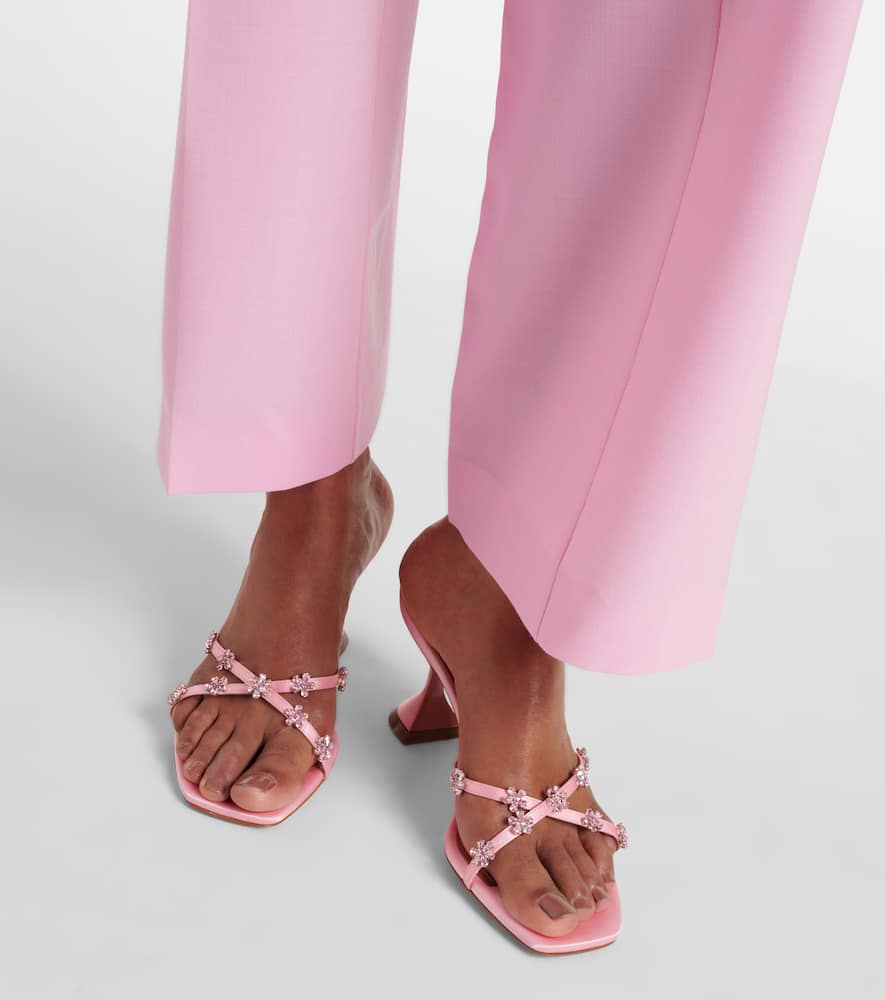 Amina Muaddi 70 embellished satin sandals