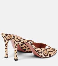 Amina Muaddi Alexa 95 leopard-print satin mules