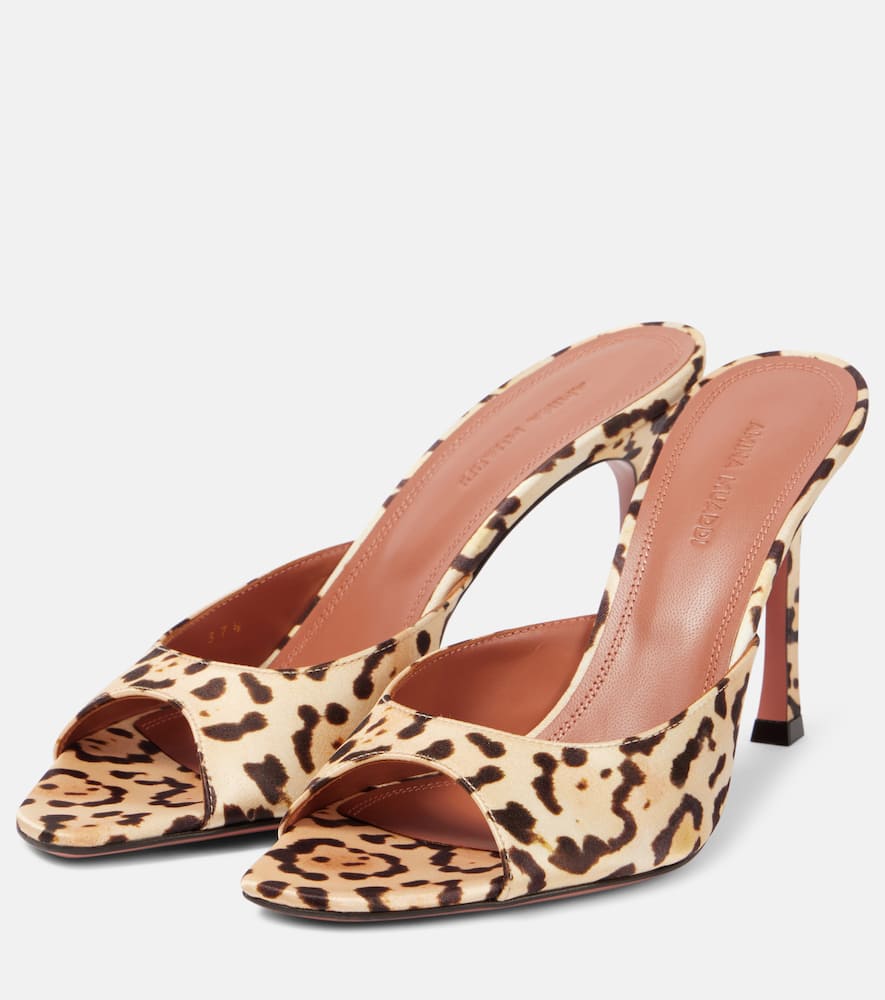 Amina Muaddi Alexa 95 leopard-print satin mules