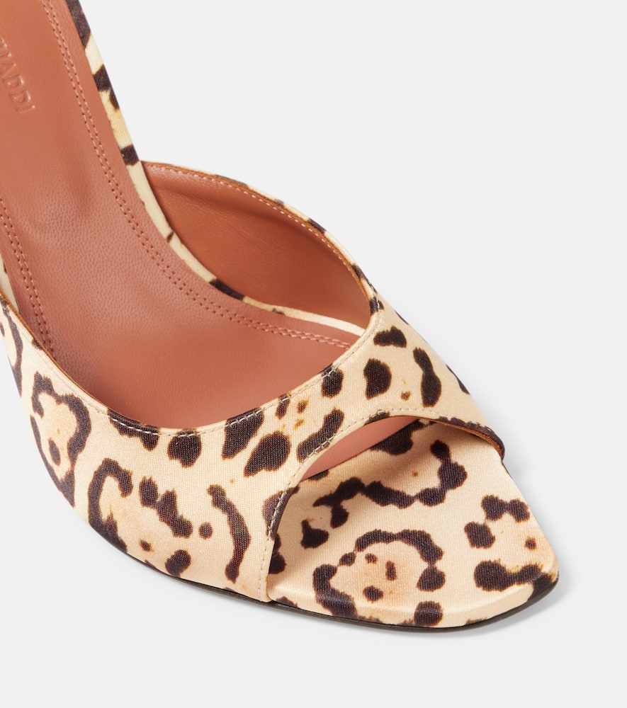 Amina Muaddi Alexa 95 leopard-print satin mules